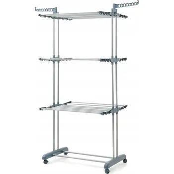 Sušák na prádlo Skládací vertikální sušák na prádlo s kolečky, 17 m sušicí plochy, nosnost 40 kg