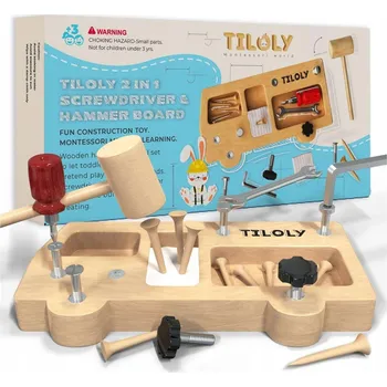 Dřevěná hračka Hračka Montessori dílna s nářadím, sada pro kutily 25 ks