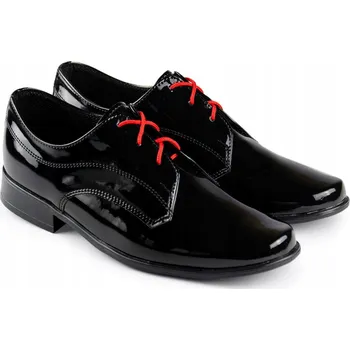 Chlapecké polobotky Chlapecké k prvnímu svatému přijímání boty černé KBC-018, elegantní, velikost 34, 24 cm