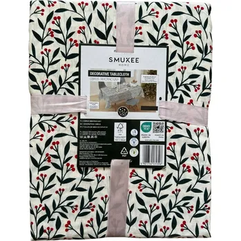 ubrus SMUKEE Vánoční dekorativní ubrus bílý perníky 138x200cm