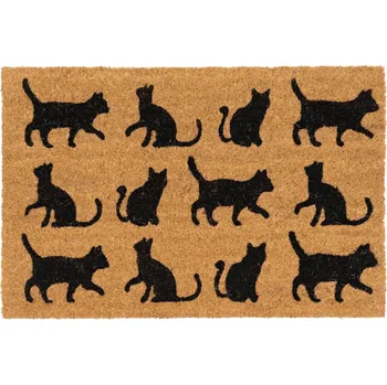 Dekorativní polštářek Rohožka z přírodního kokosového vlákna CATS 40x60 cm Mybesthome