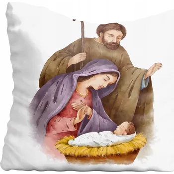 Polštář Povlak na polštář s motivem betlému, jesličky 20x20 cm