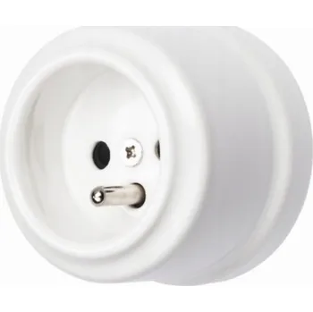 Elektrická zásuvka Zásuvka s kolíkem Alkri-Light T-03 bílá