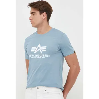 Bavlněné tričko Alpha Industries 100501.134 modrá 50X, vel. XL