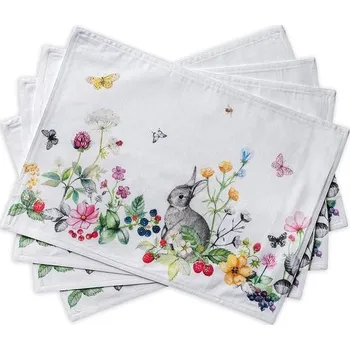 Prostěradlo Maison d'Hermine Printemps Sada 4 prostírání ze 100% bavlny na jídelní stůl | Kuchyň | Svatba |