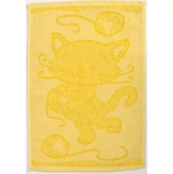 Dětský ručník BEBÉ kočička žlutý 30x50 cm