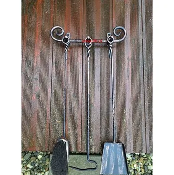 Krbové nářadí Kované, kovové krbové nářadí na zeď - Violet 2a