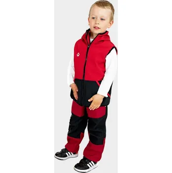 Dívčí vesta Kocour Mourek Softshellová dětská vesta červeno-černá Velikost 92/98