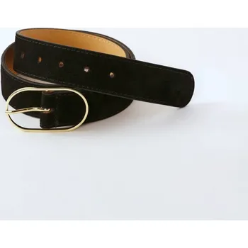 Opasek Kožený opasek se sponou ve zlaté barvě černá 34/36