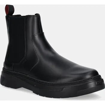Pánská obuv Kožené kotníkové boty HUGO Urian 50543764.001 černá 99X, EUR 45