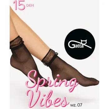 Dámské oblečení Silonkové ponožky Gatta Spring Vibes 07 15 DEN Barva: Černá, Velikost: UNI