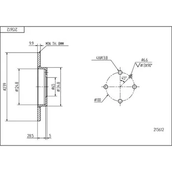 Brzdový kotouč Brzdový kotouč HART 215 612