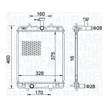 Chladič motoru Chladič, chlazení motoru MAGNETI MARELLI 350213151500