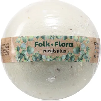 Sprchový gel Folk & Flora Eucalyptus koupelová bomba se zklidňujícím účinkem 130 g