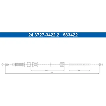 Lanko parkovací brzdy Lanko ruční brzdy ATE 24.3727-3422.2