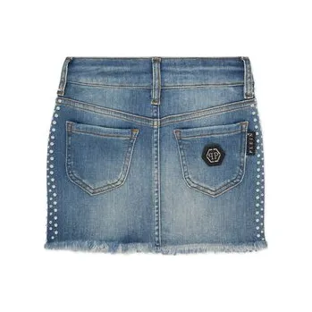 Dámské oblečení PHILIPP PLEIN Džínová sukně 28121 Světle modrá Comfort Fit 4