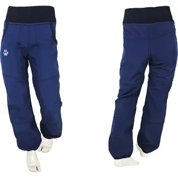 Chlapecké kalhoty Kocour Mourek Kalhoty dětské softshellové zimní s fleecem tmavě modré Velikost 164 (vel. S)