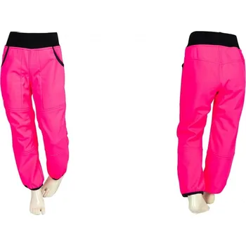 Chlapecké kalhoty Kocour Mourek Kalhoty dětské softshellové zimní s fleecem neonově růžové Velikost 104