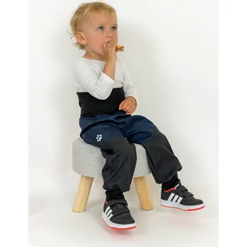Chlapecké kalhoty Kocour Mourek Kalhoty baby softshellové jarní s bambusem modro-černé Velikost 86