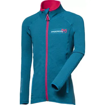 Dámská mikina PROGRESS Progress Tispa MERINO Junior dívčí funkční mikina, petrol/fuchsie velikost 152-158