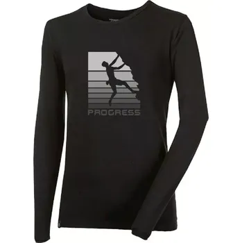 Pánské tričko PROGRESS Progress Vandal "BOULDER" pánské triko s bambusem, dlouhý rukáv, černá velikost L