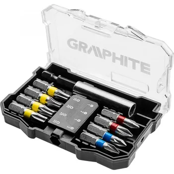 Bit Sada bitů - křížové a torx, magnetický držák, 10 ks - Graphite