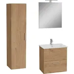 Koupelnová sestava s umyvadlem 60 cm včetně umyvadlové baterie, vtoku a sifonu VitrA Mia zlatý dub KSETMIA60D - KSETMIA60D
