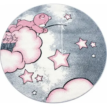 Hans Home Dětský kusový koberec Kids 580 pink kruh - 120x120 (průměr) kruh