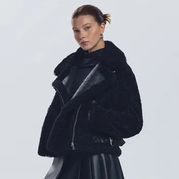 Dámský kabát Reserved - Bunda s měkkou teddy podšívkou - černý - 682HD-99X - 682HD-99X-M