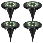 German Sada solárních LED svítidel / 4 ks / studená bílá / Ø 11,8 cm / černá