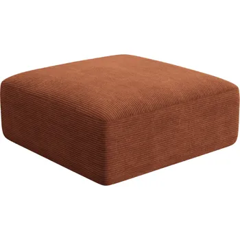 Taburet Cosmopolitan Design Terakotově oranžová manšestrová podnožka Campi 90 x 90 cm