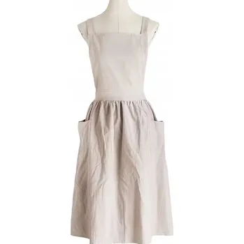 Kuchyňská zástěra Kuchyňská zástěra gastro dámská zástěrka bavlna béžová