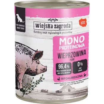 Krmivo pro psa Wiejska Zagroda vlhké krmivo pro psy Vepřové 800g Monoproteinové