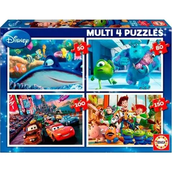 Puzzle Educa Puzzle Disney Pixar Mix 4v1 (50,80,100,150 dílků)