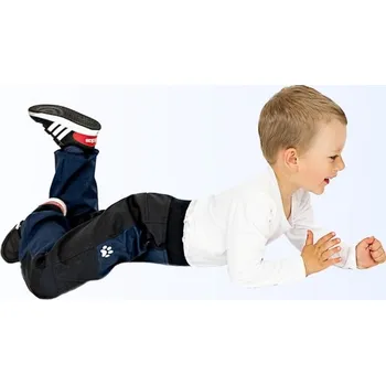 Chlapecké kalhoty Kocour Mourek Kalhoty dětské softshellové jarní s bambusem modro-černé Velikost 104