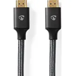 NEDIS High Speed HDMI™ kabel s Ethernetem | Konektor HDMI ™ | Konektor HDMI ™ | 4K@60Hz | ARC | 18 Gbps | 10.0 m | Kulatý | Bavlna | Šedá Gun Metal | Box
