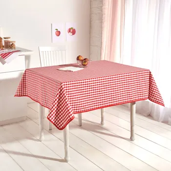 ubrus Károvaný ubrus červená a bílá 132x132 cm 132 x 132 cm.