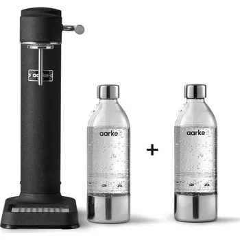 Výrobník sody Aarke Carbonator 3, výrobník perlivé vody z nerezové oceli v moderní matně černé povrchové úpravě