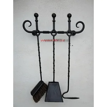 Krbové nářadí Kované, kovové krbové nářadí na zeď Violet 2b