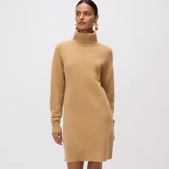 Dámské šaty Reserved - Šaty s&nbsp;příměsí vlny - kávová - 115EU-84X - 115EU-84X-S