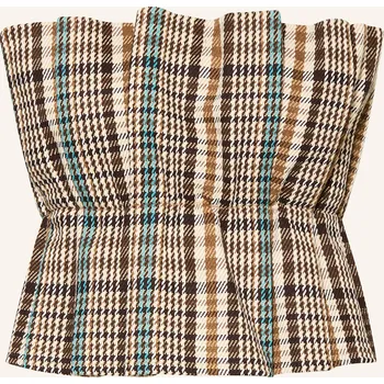 Sosue Dámský Top S Plisováním, krémová / hnědá / tyrkysová, 38