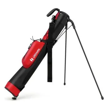 Golfový bag Golfový bag se 2 přepážkami a pláštěnkou SP38457RE, červený - A COSTWAY