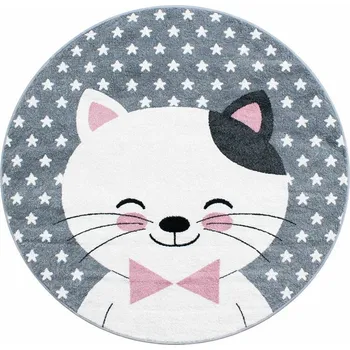 Dětský kusový koberec Kids 550 pink kruh - doprava zdarma