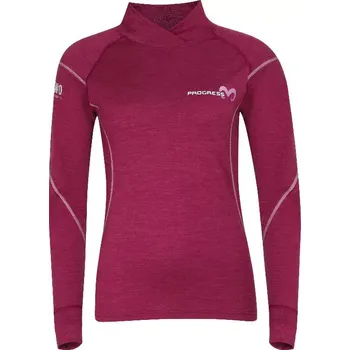 Pánské tričko PROGRESS Progress Merino 170 dámský funkční merino rolák, vínový melír velikost S