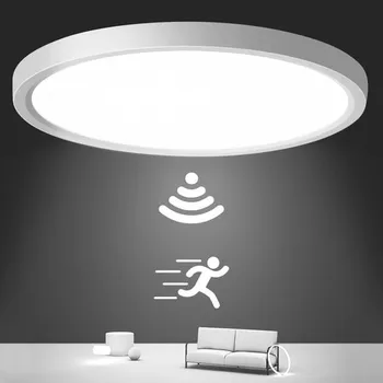 Stojací lampa Vnitřní stropní svítidlo s pohybovým senzorem, 24W 2400LM kulaté stropní svítidlo s pohybovým