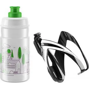Příslušenství pro cyklistiku Elite kit Ceo košík + láhev 0,35L čirá/zelená