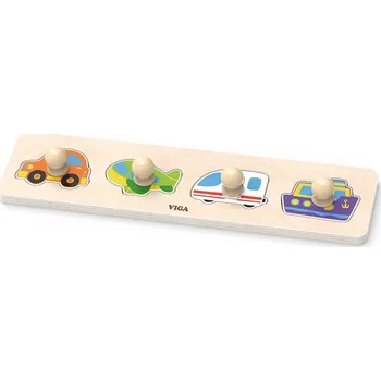 Dřevěná hračka Dřevěné puzzle s úchyty pro nejmenší Viga Transport