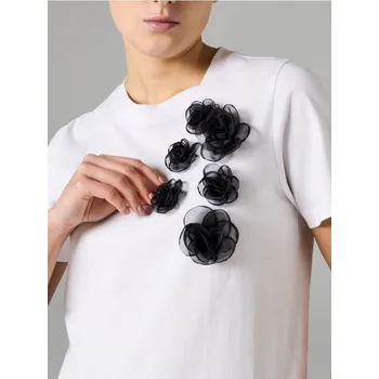 Dámská móda Sinsay - Bavlněné tričko - bílá - 590EU-00X - 590EU-00X-L