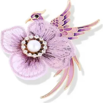 Brož Gaira Brož Květ s ptákem 3021, Barva fialová