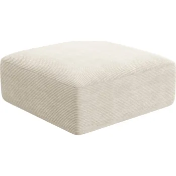 Taburet Cosmopolitan Design Krémově bílá manšestrová podnožka Campi 90 x 90 cm